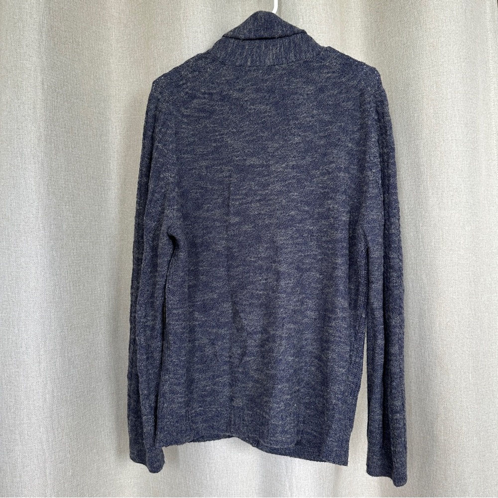 Nordstrom Cashmere Navy Blue Button V-neck Long Sleeve Middle Cardigan L - Picture 5 of 12
